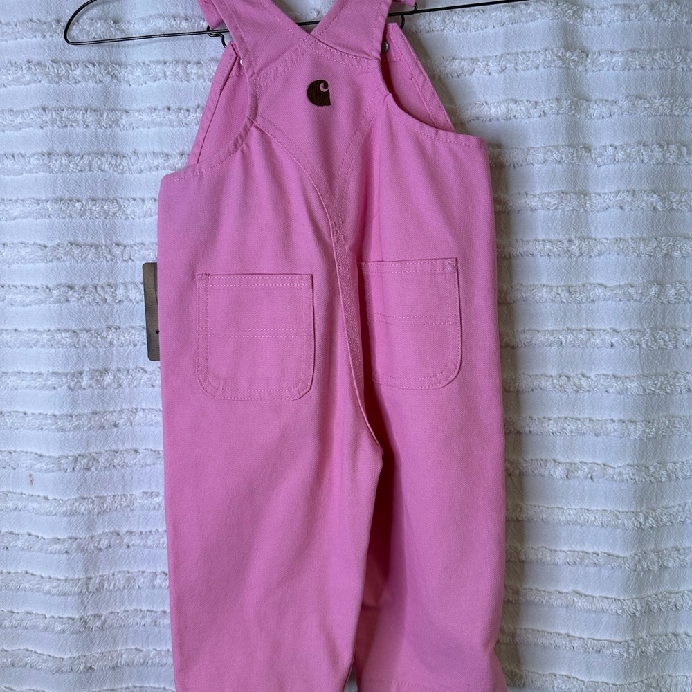 Carhartt Infant Canvas Pink Overalls 12M NEW - Picture 7 of 8